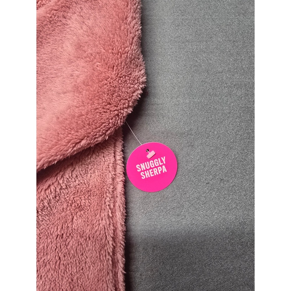 The Childrens Place Girls Flora Pink Snuggly Sherpa Pullover Hoodie Size M 7/8 - Picture 3 of 5